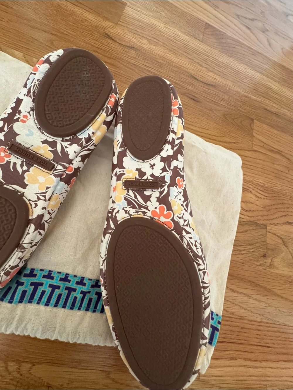 Tory Burch Floral Ballet Flat in Brown Multi